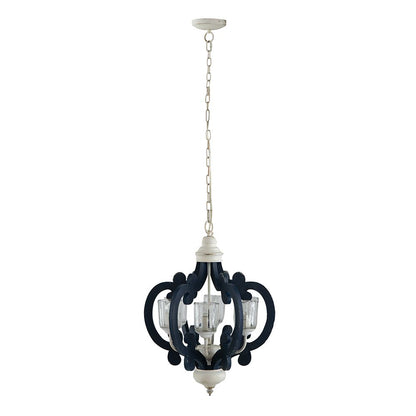 Wood Chandelier 6 - Light Farmhouse Pendant Lighting Natural Wood Hanging Light Fixture for Kitchen Living Dining Room,  image 4