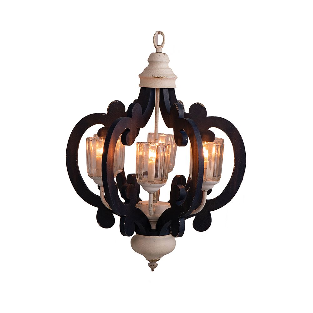 Wood Chandelier 6 - Light Farmhouse Pendant Lighting Natural Wood Hanging Light Fixture for Kitchen Living Dining Room,  image 12