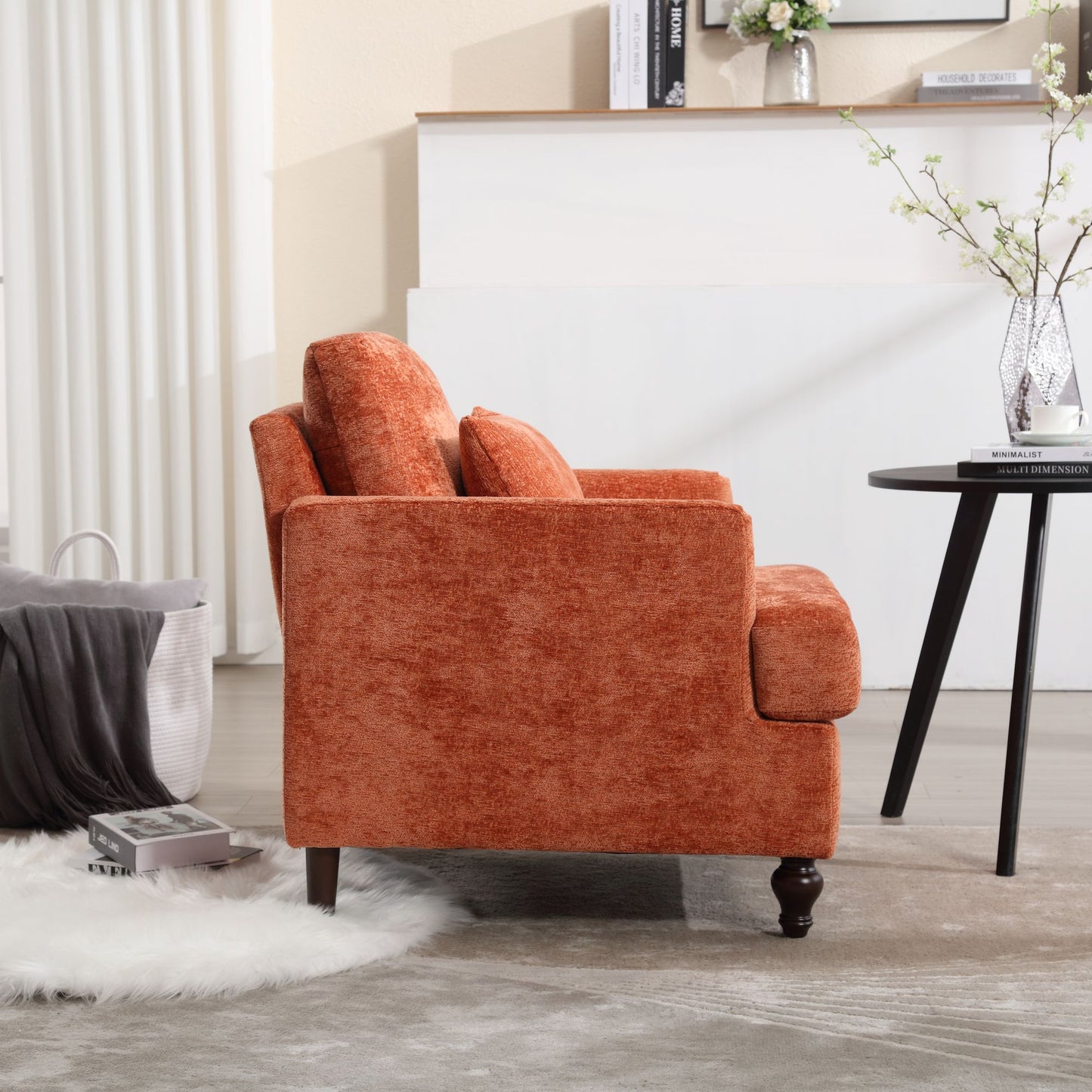 Wood Frame Armchair, Modern Accent Chair Lounge Chair for Living Room,Tufted Club Chair, Mid Century Modern Arm Chairs w image 10