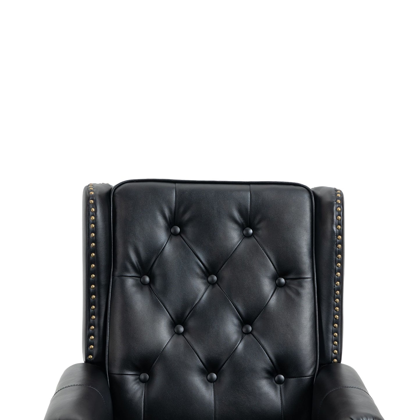 Wood Frame Armchair, Modern Accent Chair Lounge Chair with Sturdy Wood Legs for Living Room Bedroom (Black PU) image 18