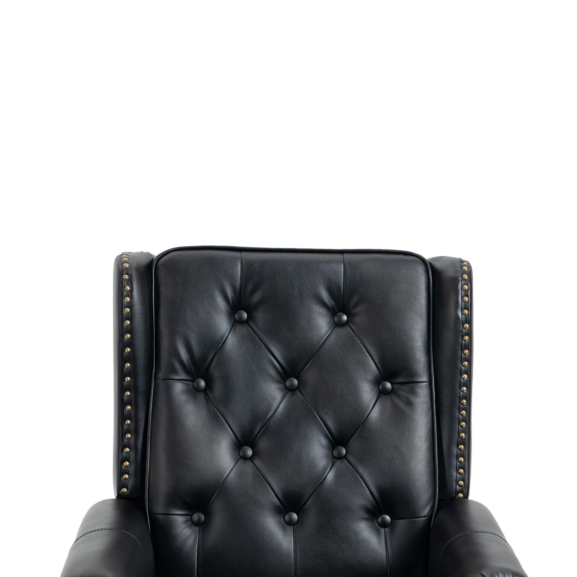 Wood Frame Armchair, Modern Accent Chair Lounge Chair with Sturdy Wood Legs for Living Room Bedroom (Black PU) image 18