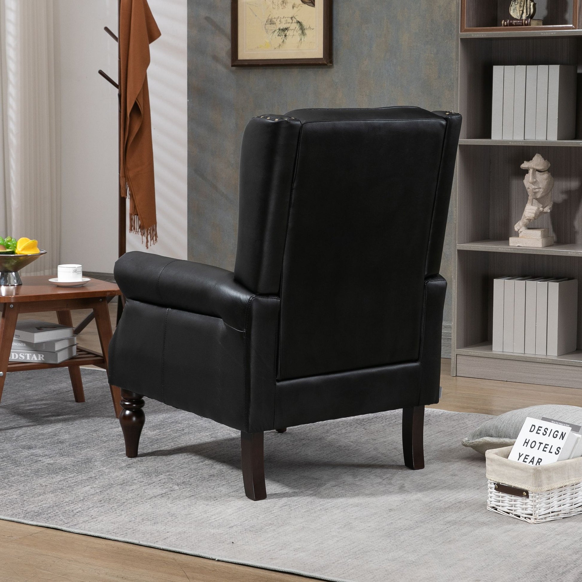 Lounge chair with sturdy construction - dimension diagram