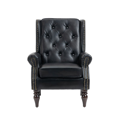 PU leather armchair - side view showing arm height