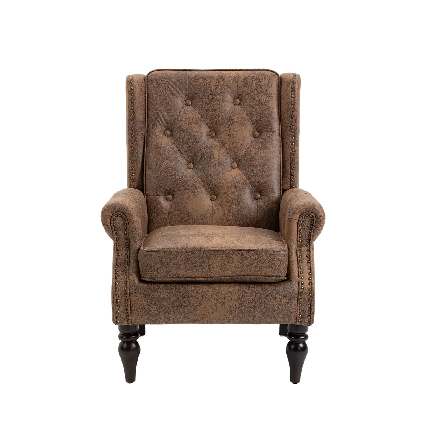 Wood frame lounge chair with easy assembly - detail