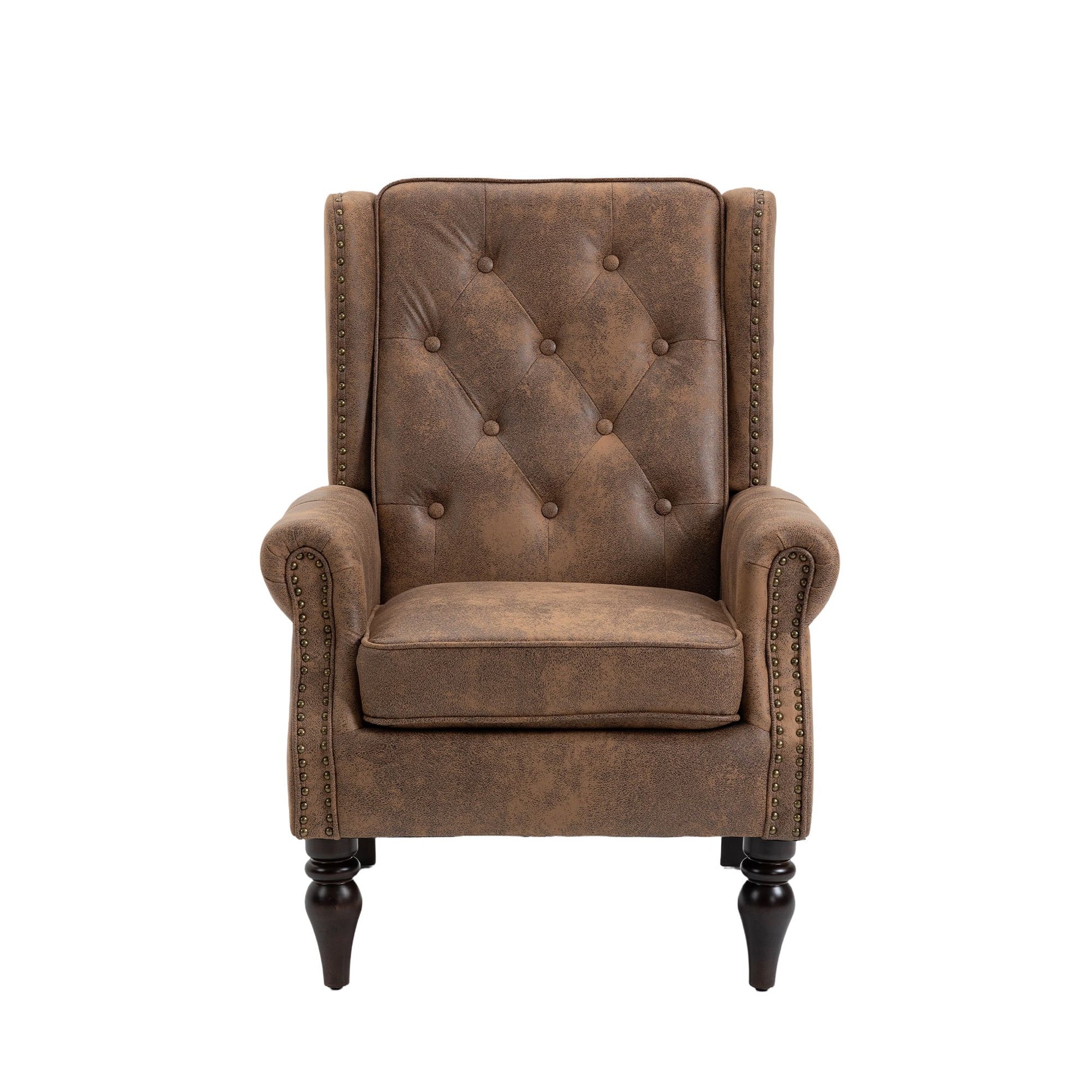 Wood frame lounge chair with easy assembly - detail