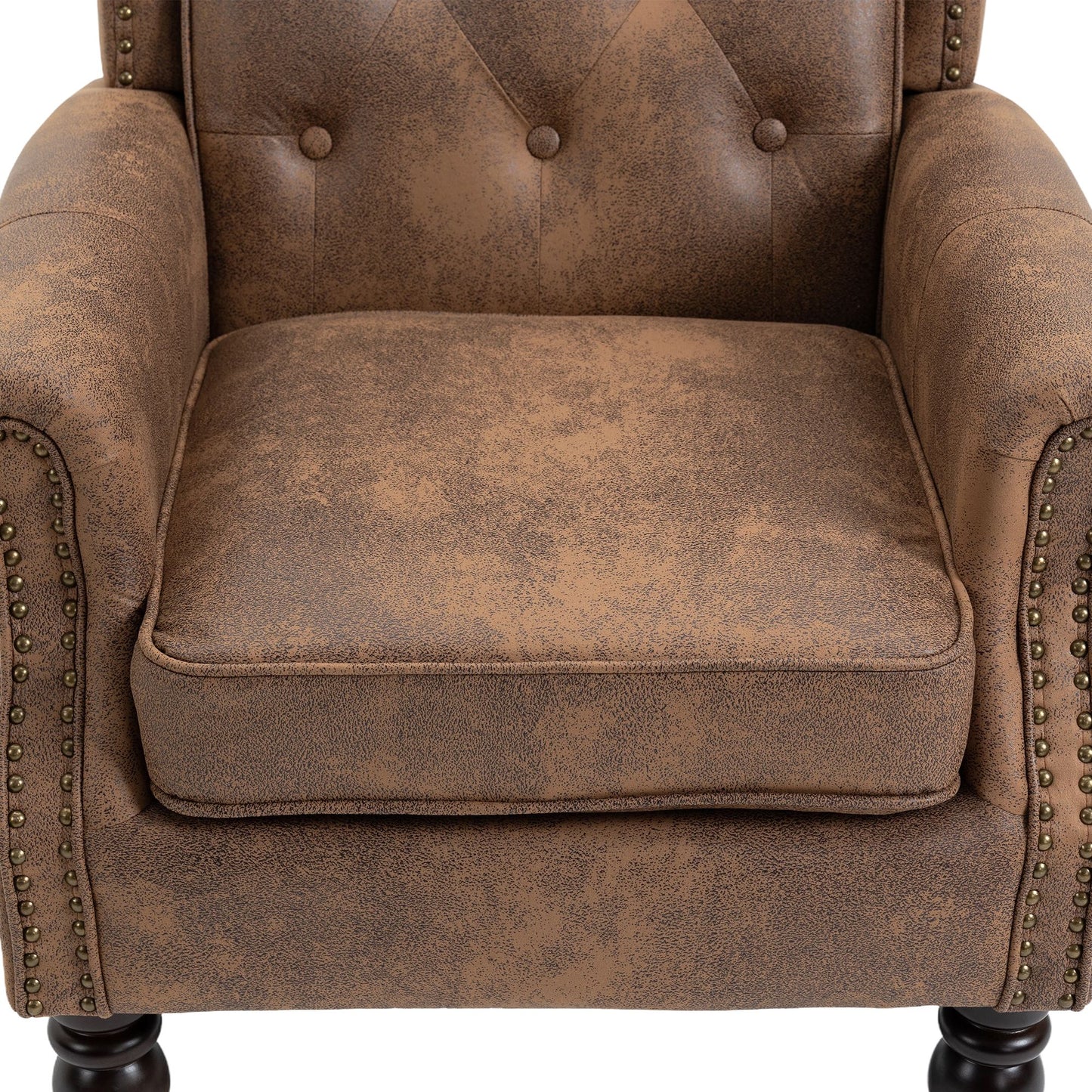Wood Frame Armchair, Modern Accent Chair Lounge Chair with Sturdy Wood Legs for Living Room Bedroom (Coffee) image 19