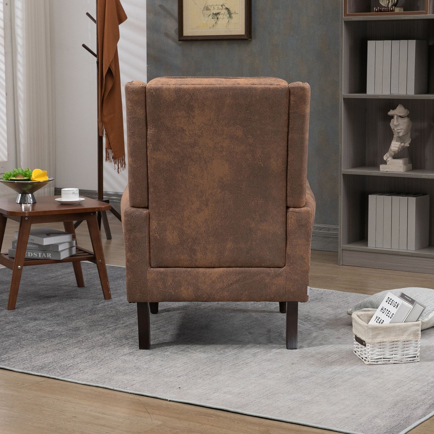 Faux leather armchair with 250 lb capacity - front