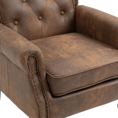 Wood Frame Armchair, Modern Accent Chair Lounge Chair with Sturdy Wood Legs for Living Room Bedroom (Coffee) image 20