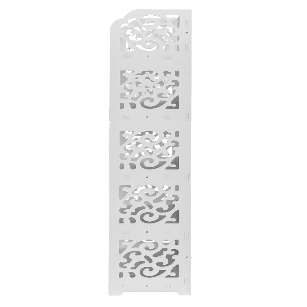 Wood-plastic Board Five Tiers Carved Shoe Rack White A image 13