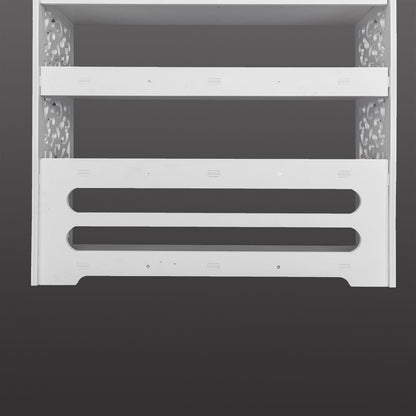 Wood-plastic Board Six Tiers Carved Shoe Rack White B image 18