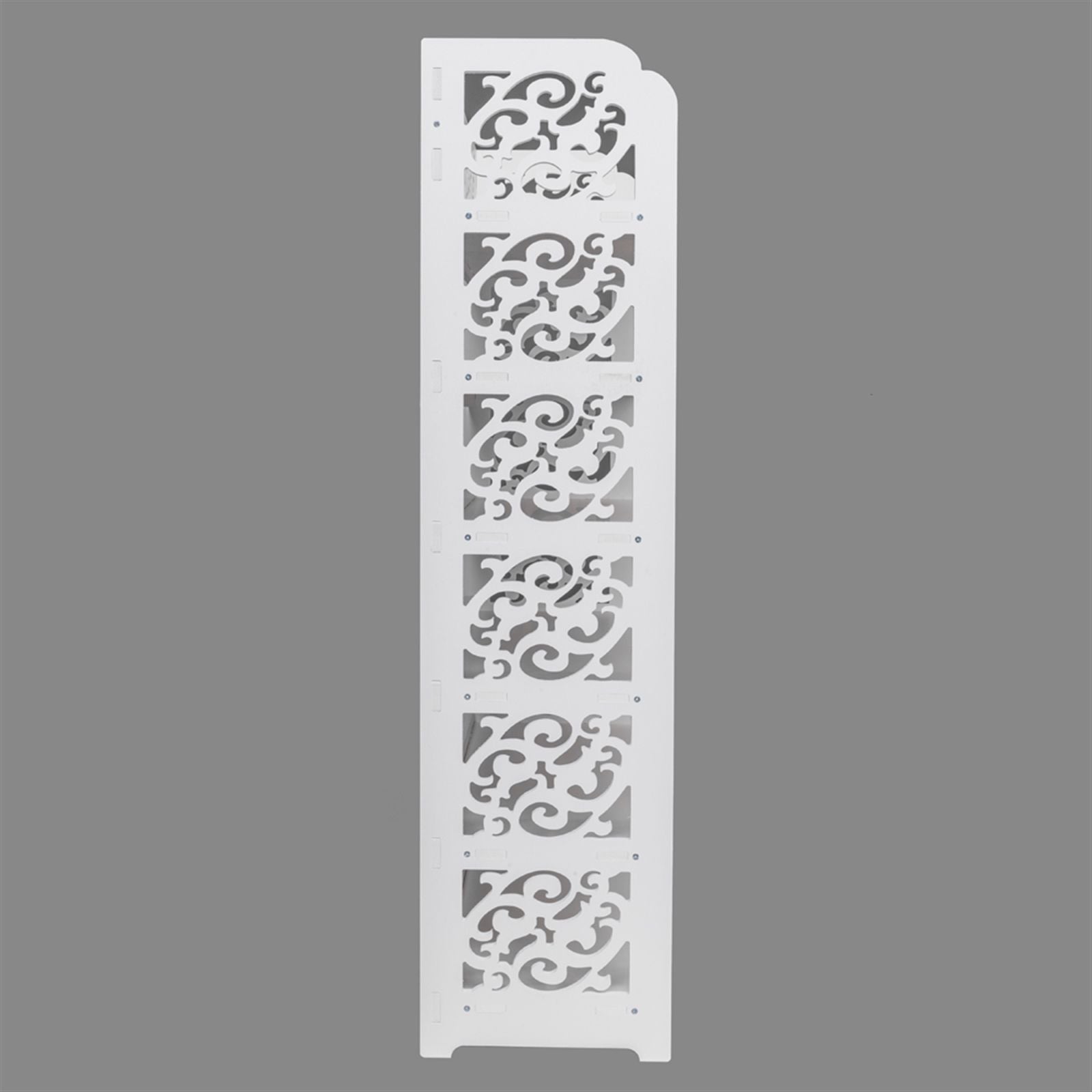 Wood-plastic Board Six Tiers Carved Shoe Rack White - Assembled with Shoes
