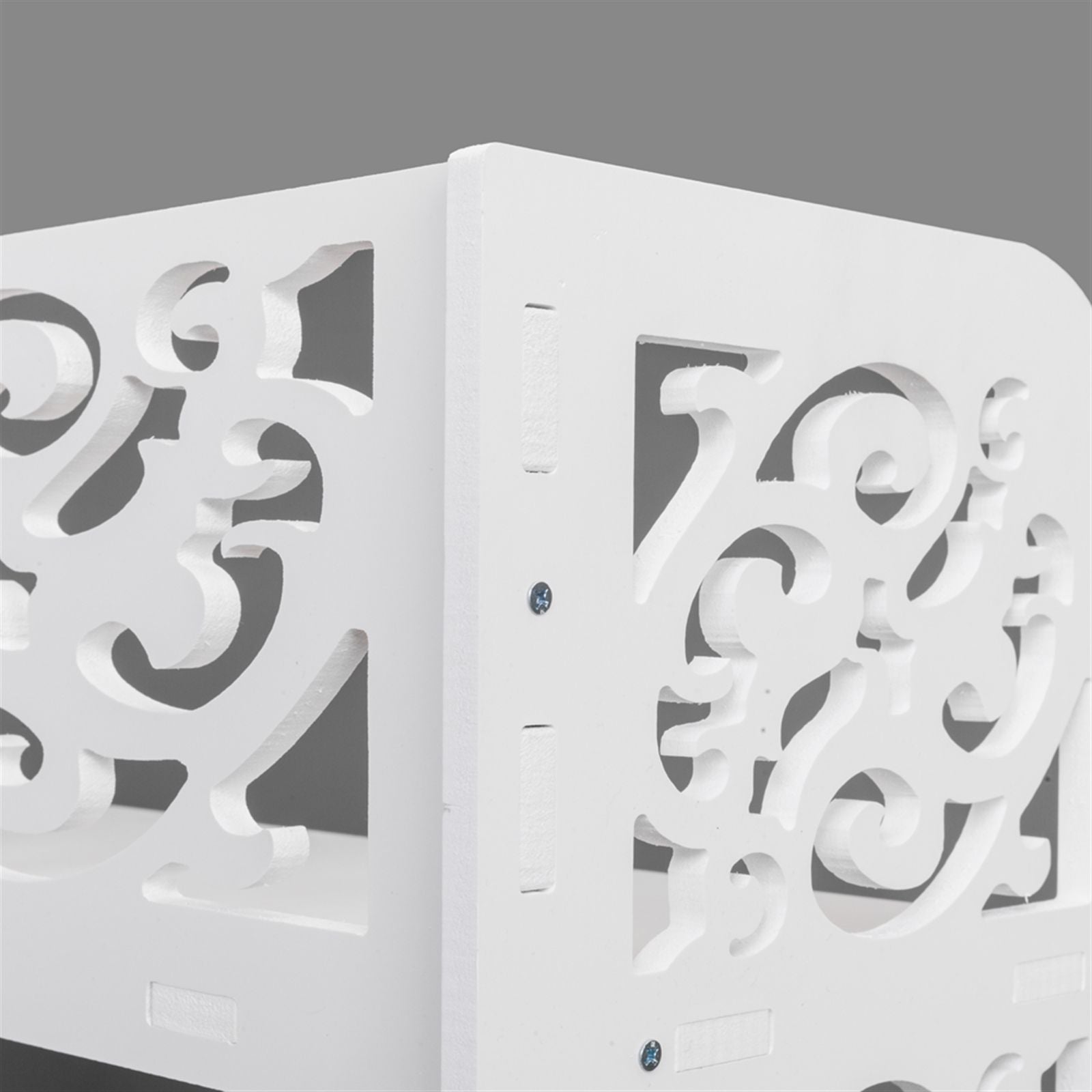 Wood-plastic Board Six Tiers Carved Shoe Rack White - Assembly Parts