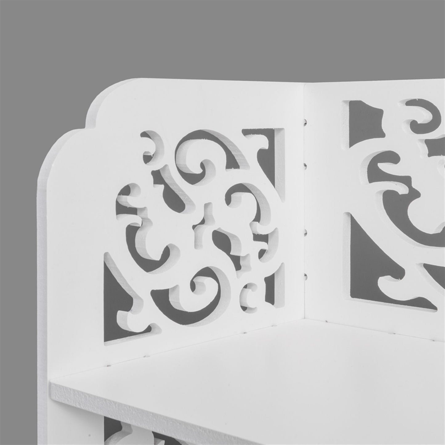 Wood-plastic Board Six Tiers Carved Shoe Rack White - Empty Rack