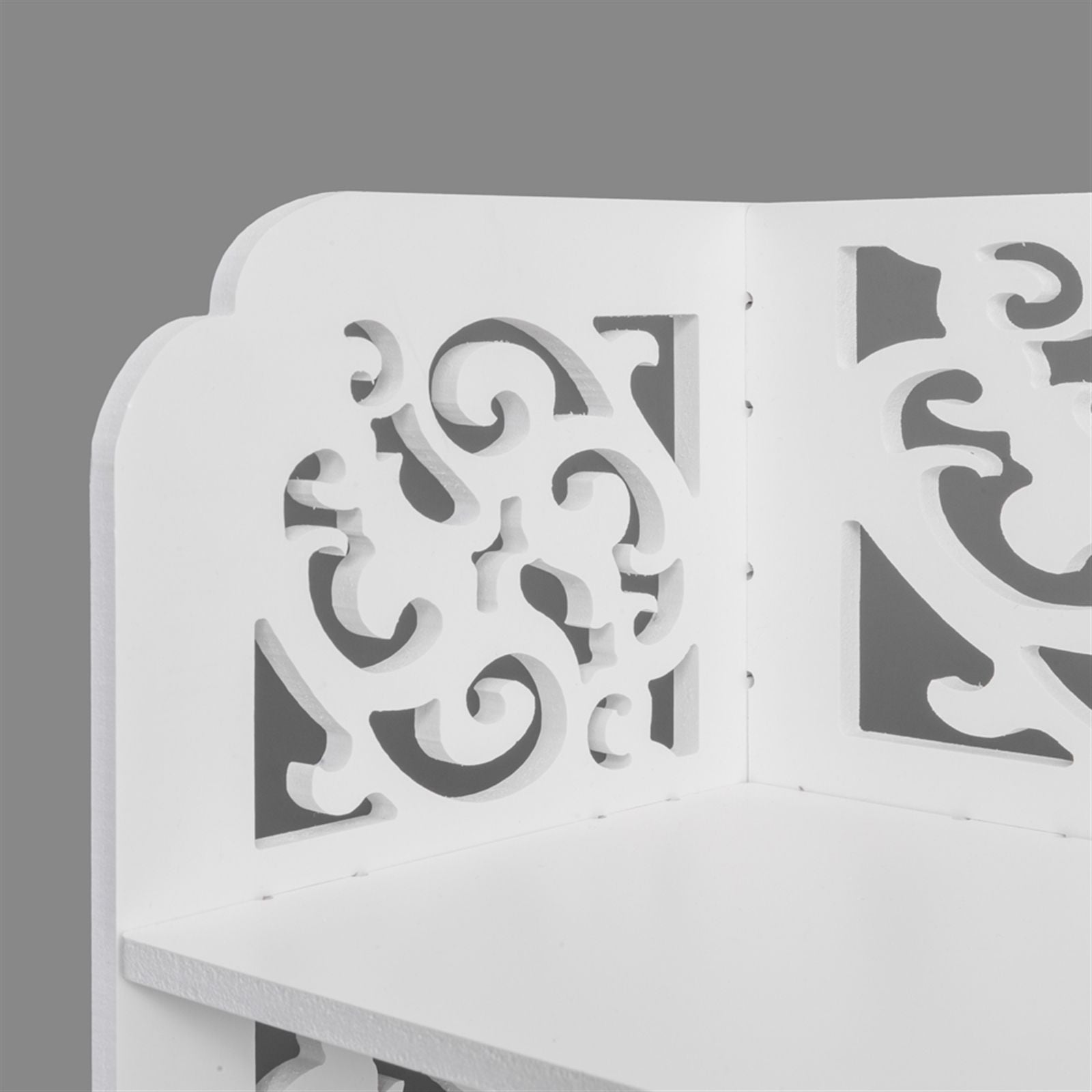 Wood-plastic Board Six Tiers Carved Shoe Rack White - Empty Rack