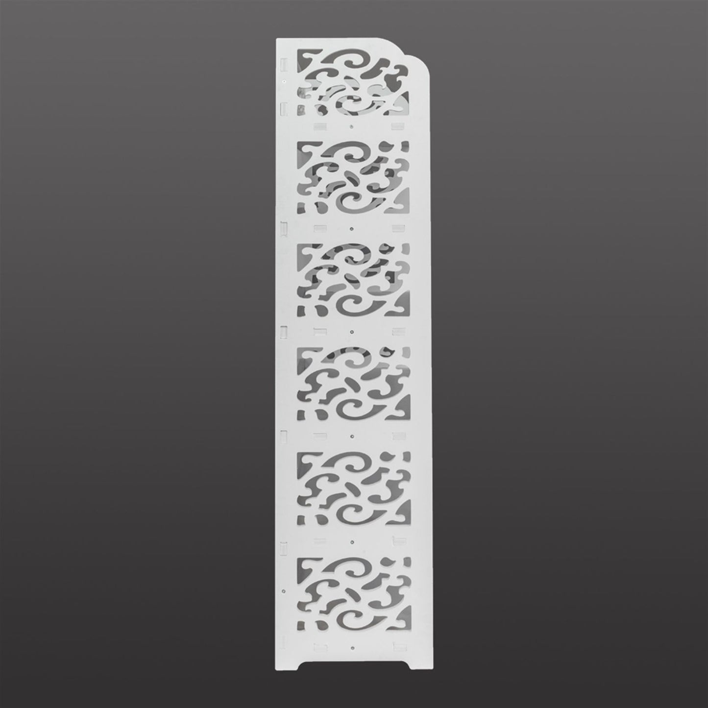 Wood-plastic Board Six Tiers Carved Shoe Rack White B image 13