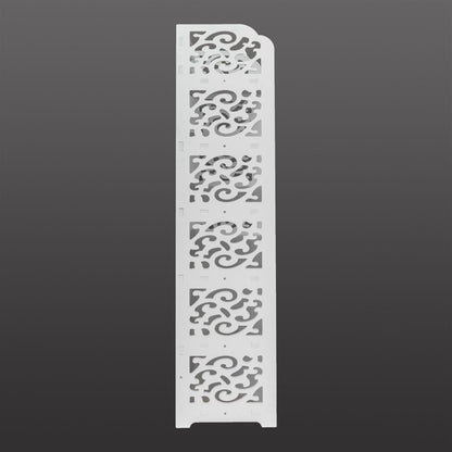 Wood-plastic Board Six Tiers Carved Shoe Rack White B image 13
