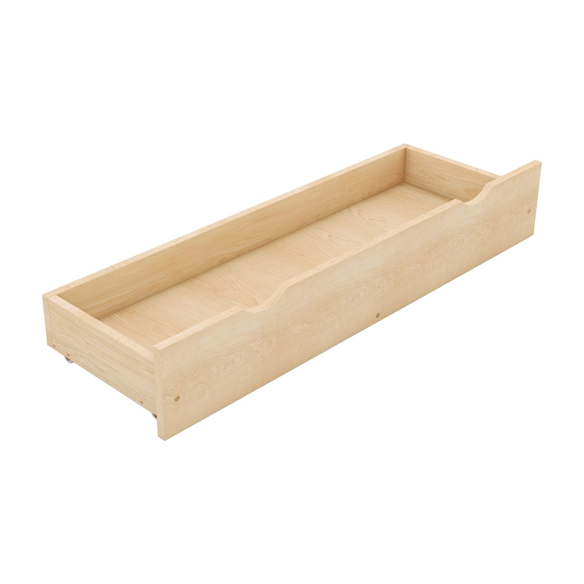 Wood Queen Size House Platform Bed with Guardrail and 2 Drawers, Natural image 13