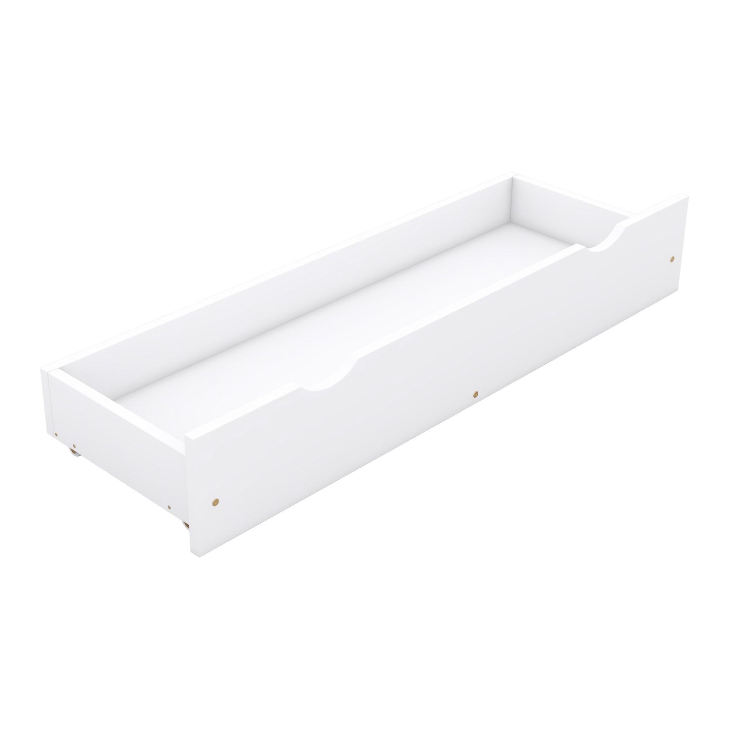 Wood Queen Size House Platform Bed with Guardrail and 2 Drawers, White image 16