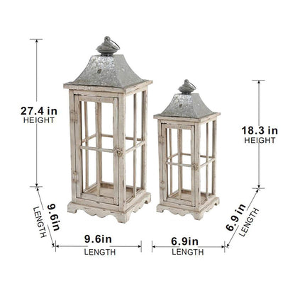 Wooden Candle Lantern Decorative, Hurricane Lantern Holder Decor for Indoor Outdoor, Home Garden Wedding image 9