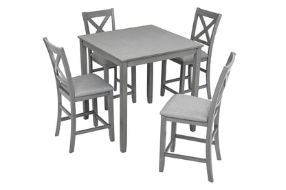 Wooden Dining Square Table, Kitchen Table for Small Space, 4 Person Counter Height Table, Gray,
ONLY THE TABLE image 5