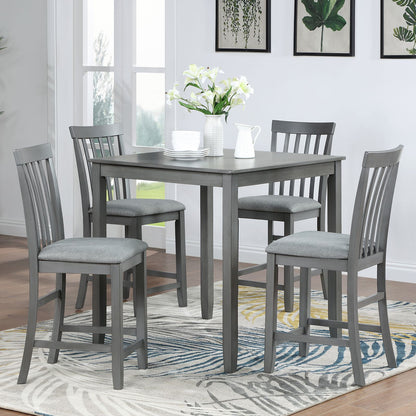 Wooden Dining Square Table, Kitchen Table for Small Space, 4 Person Counter Height Table, Gray,
ONLY THE TABLE image 2