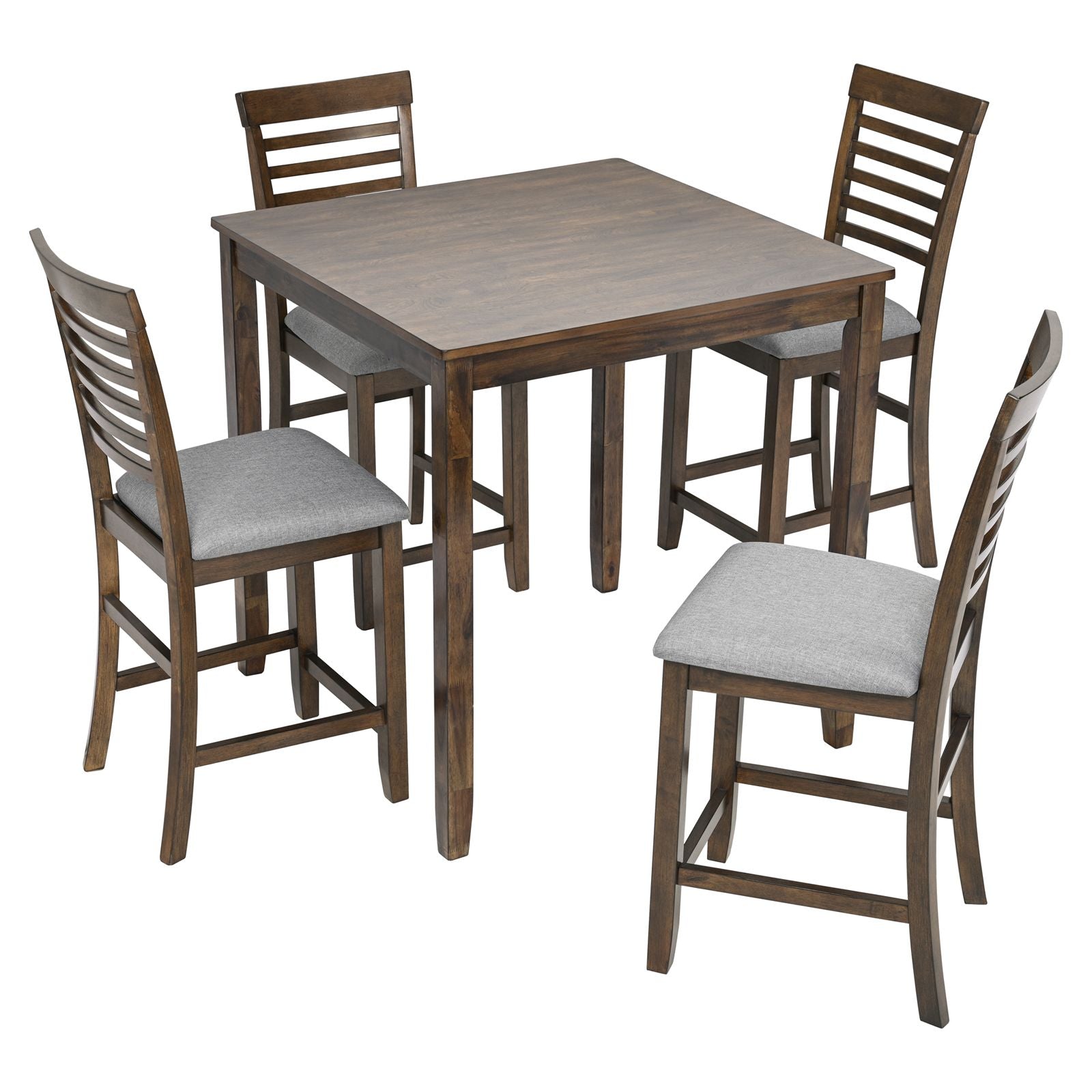 Wooden Dining Square Table, Kitchen Table for Small Space, 4 Person Counter Height Table, Walnut
ONLY THE TABLE image 6