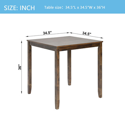 Wooden Dining Square Table, Kitchen Table for Small Space, 4 Person Counter Height Table, Walnut
ONLY THE TABLE image 5