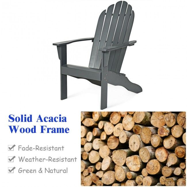 Wooden Outdoor Lounge Chair with Ergonomic Design for Yard and Garden image 7