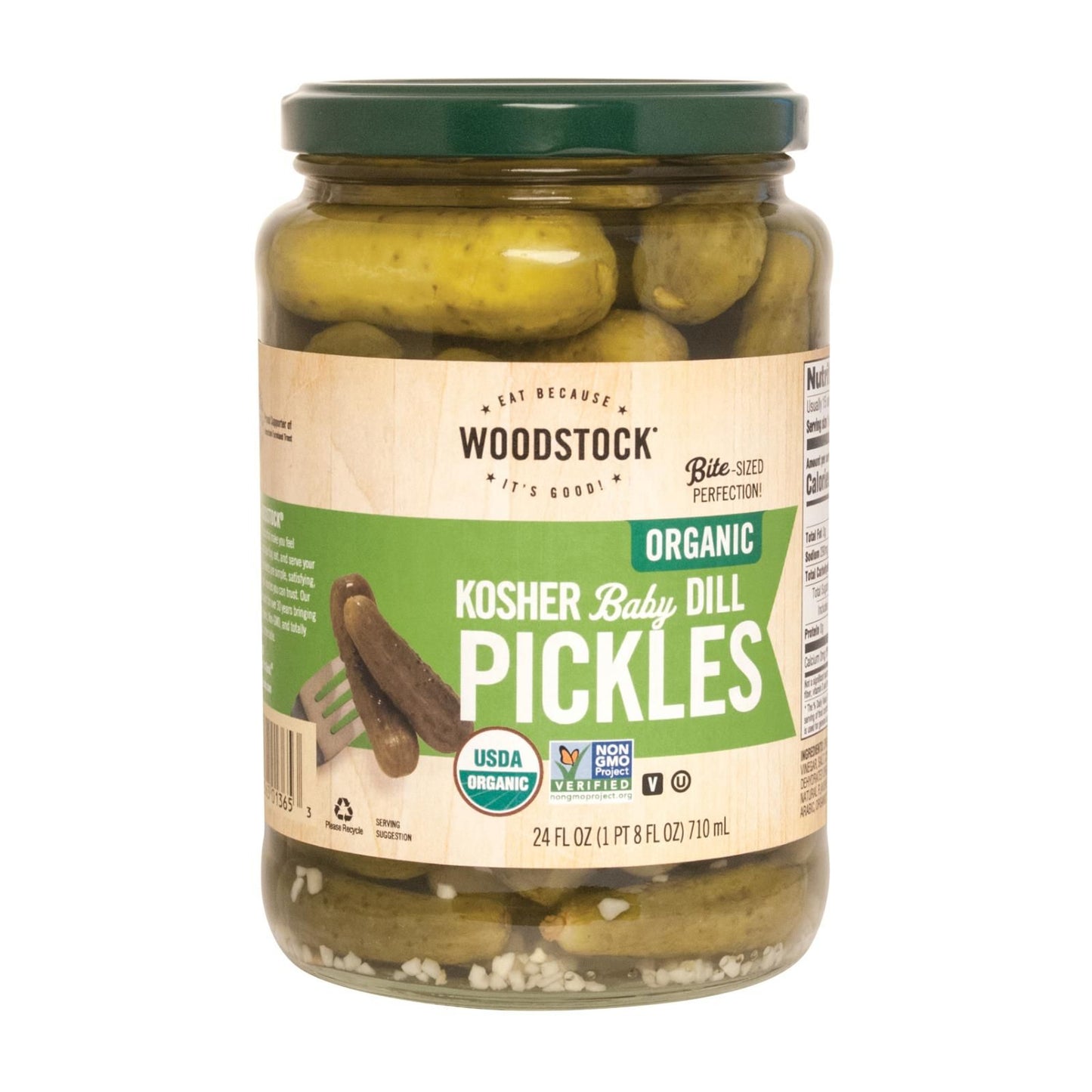 Woodstock Organic Kosher Baby Dill Pickles - Case Of 6 - 24 Oz image 1