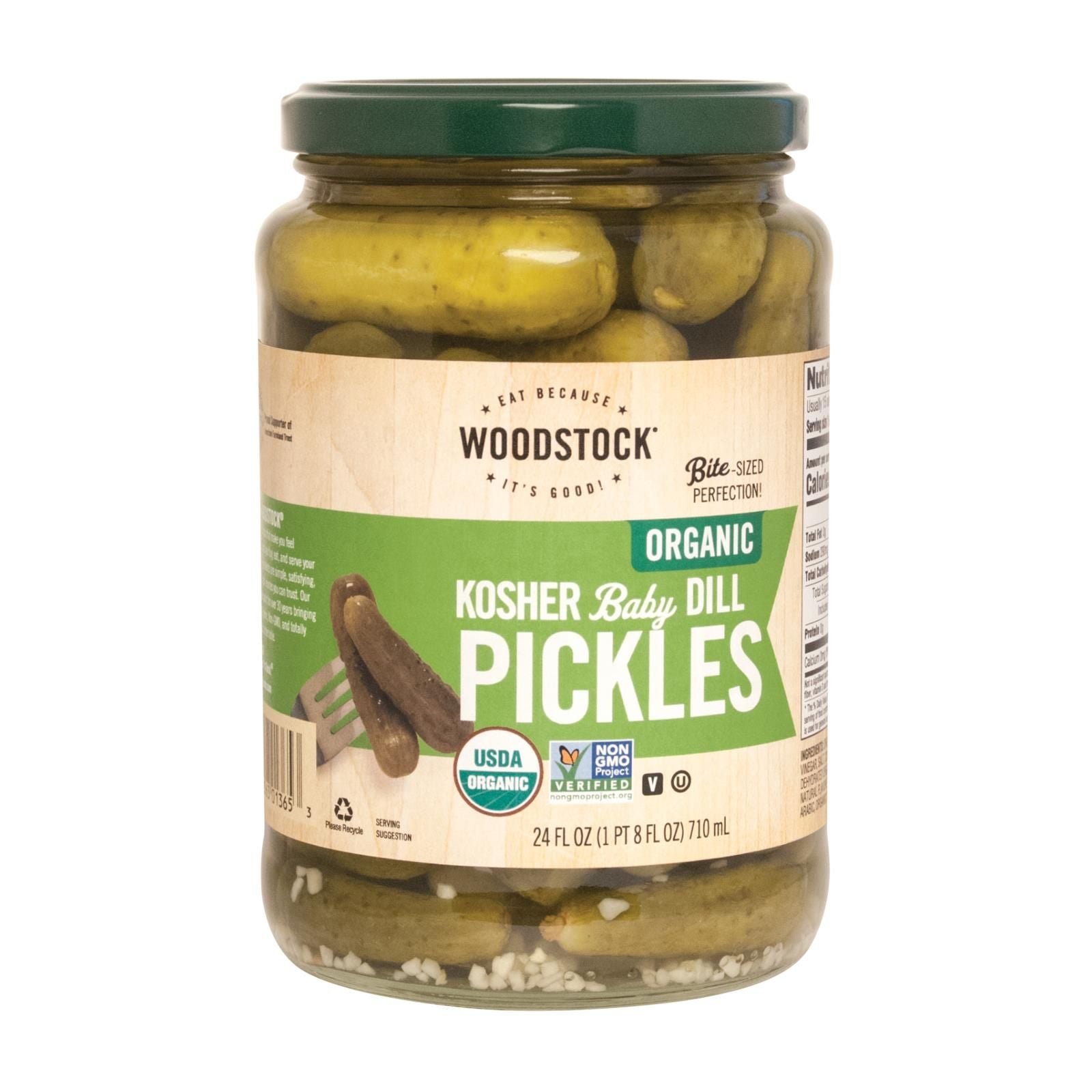 Woodstock Organic Kosher Baby Dill Pickles - Case Of 6 - 24 Oz image 1