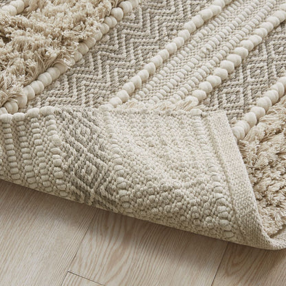 Woven Texture Stripe Bath Rug Natural 20x32" image 3