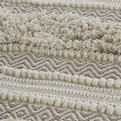 Woven Texture Stripe Bath Rug Natural 20x32" image 6