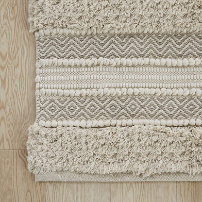 Woven Texture Stripe Bath Rug Natural 20x32" image 2