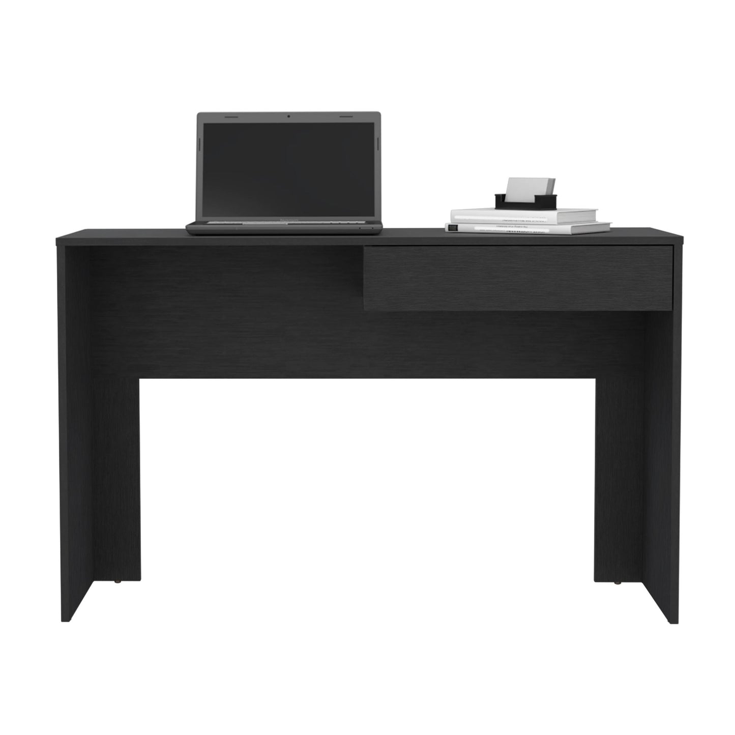 Writing Computer Desk with One Drawer, Black image 3