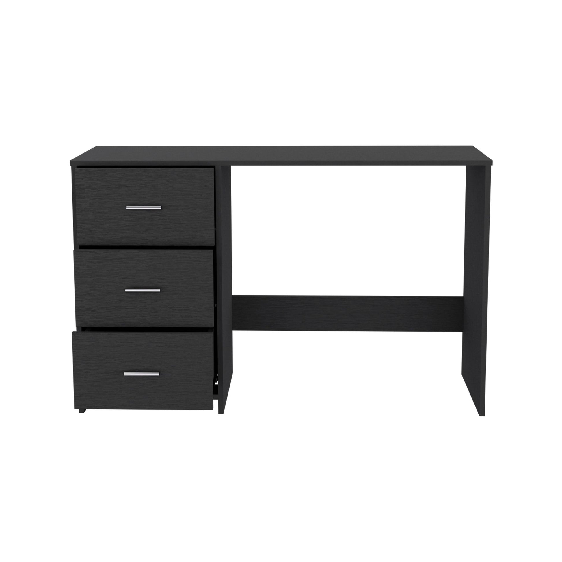 Writing Desk, 3 Drawers, Black image 6