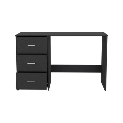 Writing Desk, 3 Drawers, Black image 6