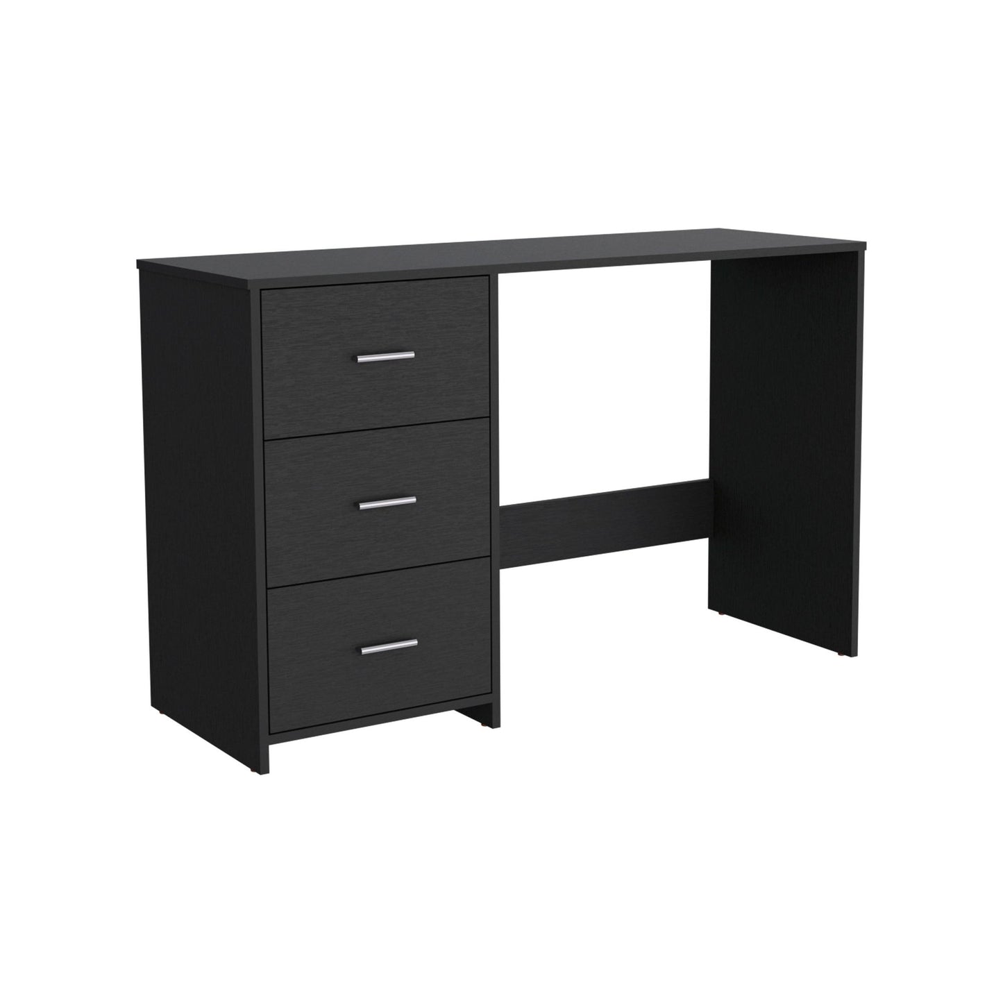 Writing Desk, 3 Drawers, Black image 5