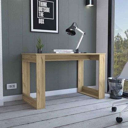 Writing Desk with Ample Workstation and Sturdy Legs, Light Oak image 2