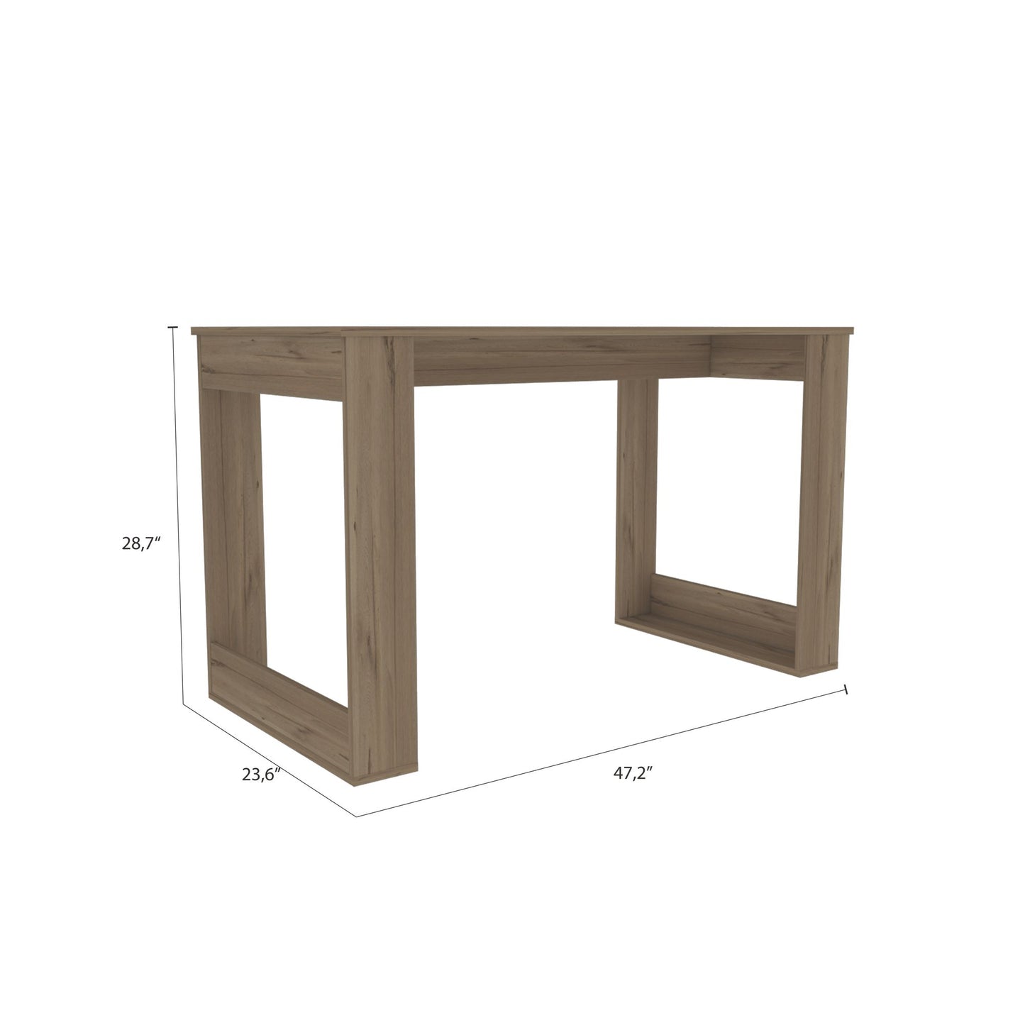 Writing Desk with Ample Workstation and Sturdy Legs, Light Oak image 6