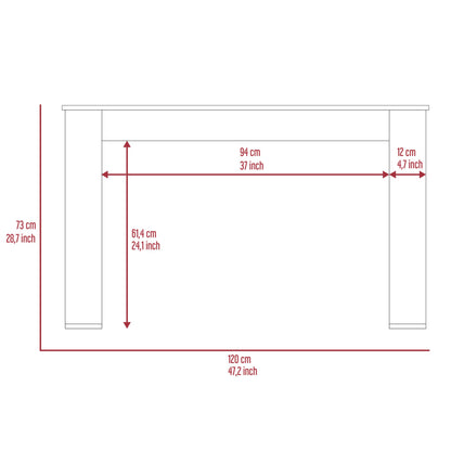 Writing Desk with Ample Workstation and Sturdy Legs, Light Oak image 7
