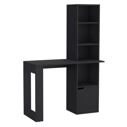 Writing Desk With Bookcase and Cabinet, Black image 4