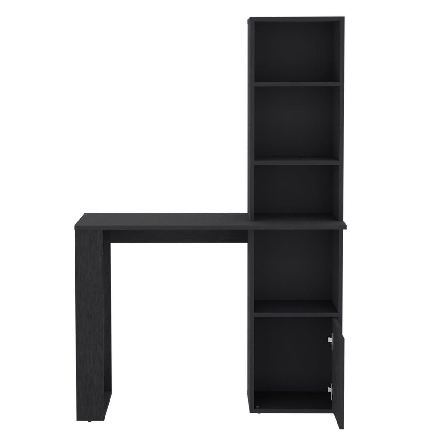 Writing Desk With Bookcase and Cabinet, Black image 3
