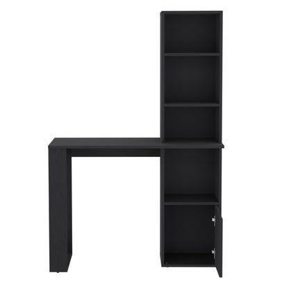 Writing Desk With Bookcase and Cabinet, Black image 3