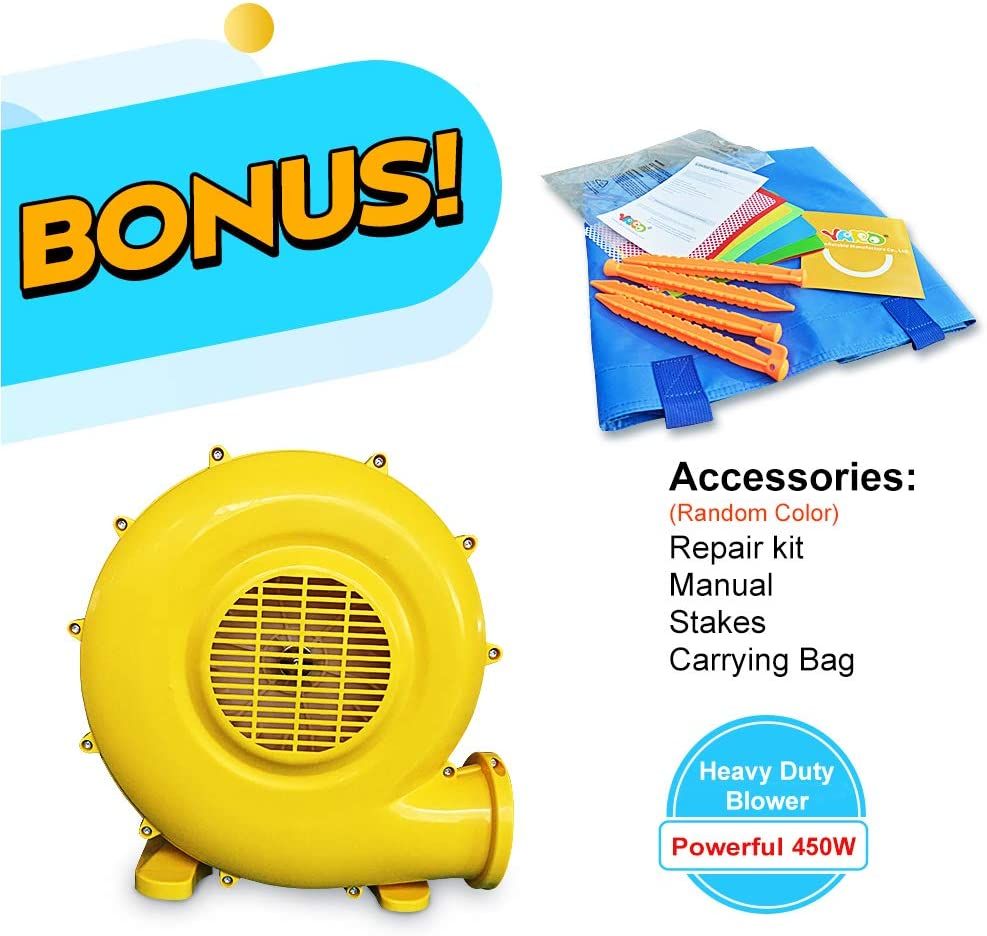 YARD Bounce House Dual Castle Slide with Air Blower, Four-Sided Protection Net, Inflatable Bounce House for Outdoor Indo image 4