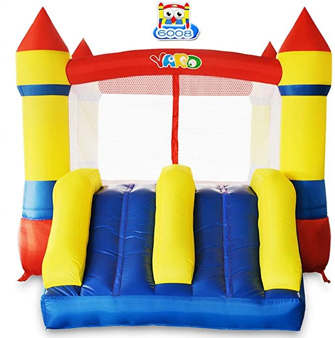 YARD Bounce House Dual Castle Slide with Air Blower, Four-Sided Protection Net, Inflatable Bounce House for Outdoor Indo image 1