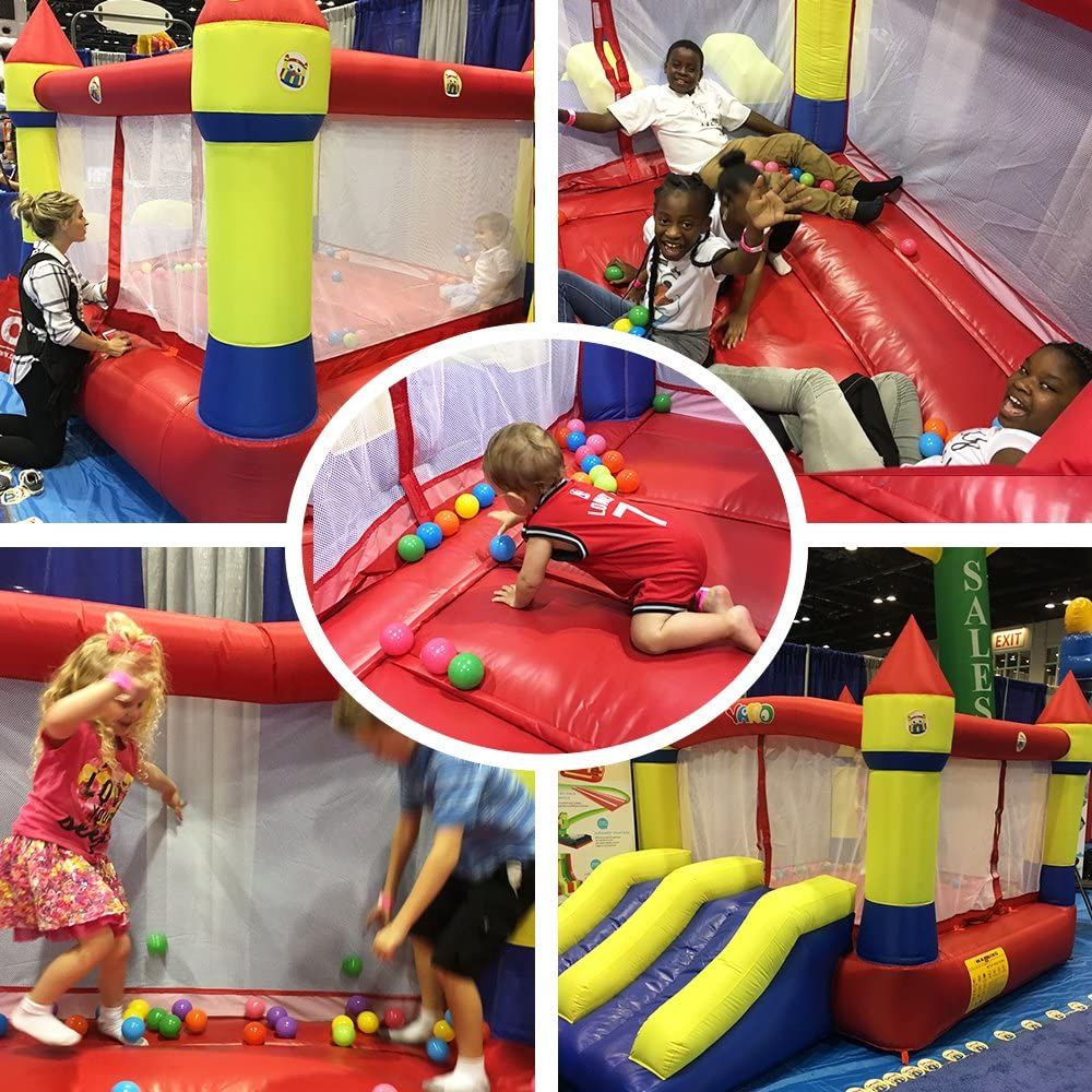 YARD Bounce House Dual Castle Slide with Air Blower, Four-Sided Protection Net, Inflatable Bounce House for Outdoor Indo image 7