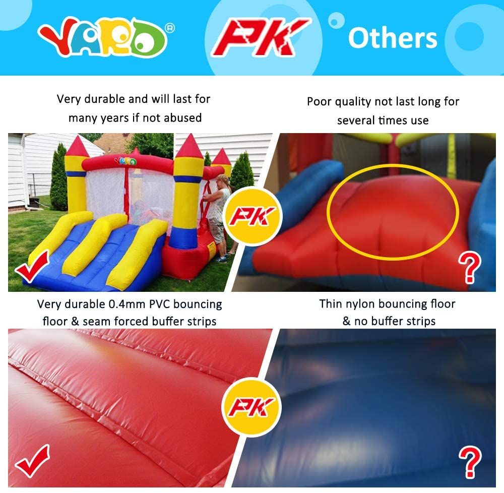 YARD Bounce House Dual Castle Slide with Air Blower, Four-Sided Protection Net, Inflatable Bounce House for Outdoor Indo image 6
