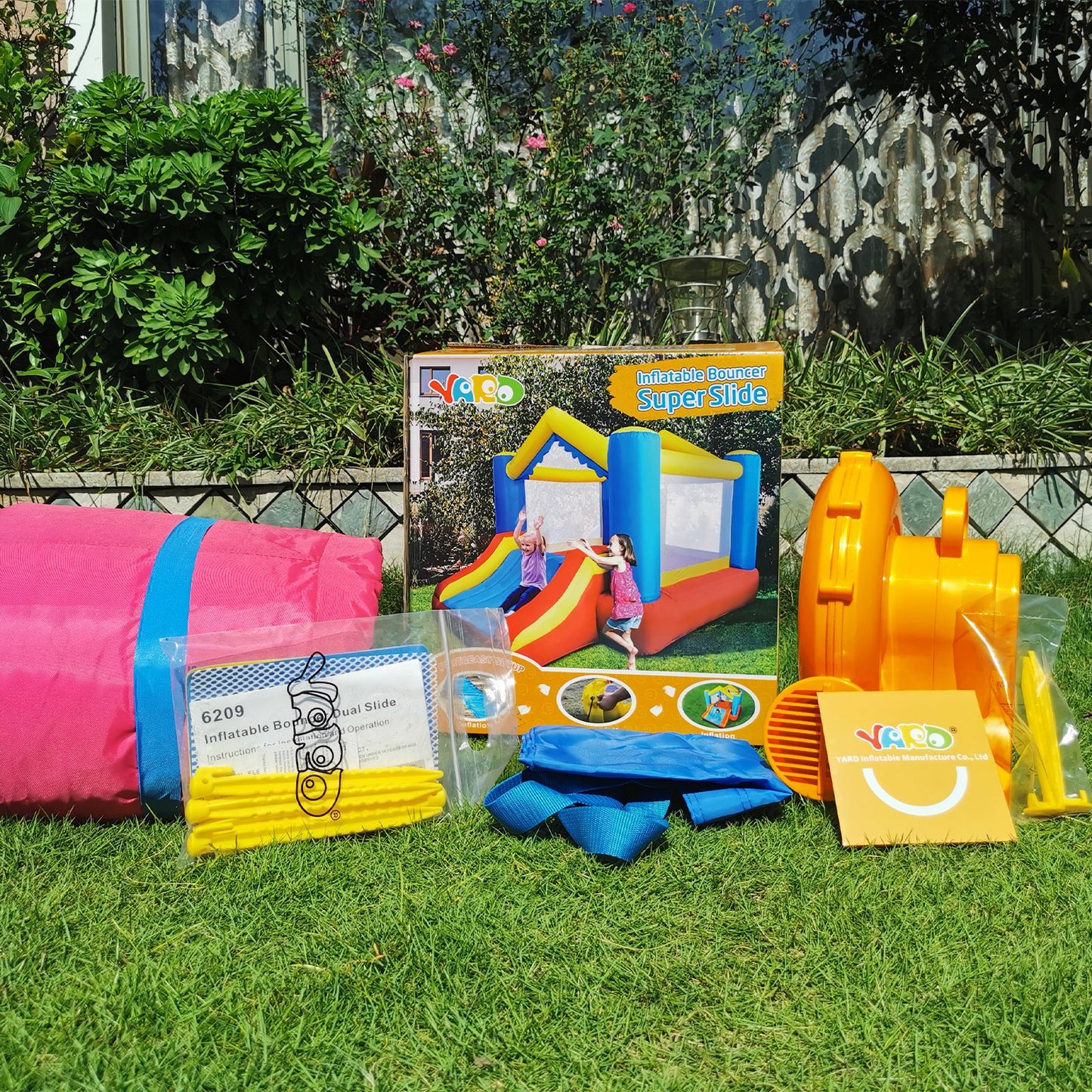 YARD Bounce House Inflatable Bounce House with Basketball Hoop Royal Bouncer for Kids, Outdoor Bouncy House, Durable Sea image 7
