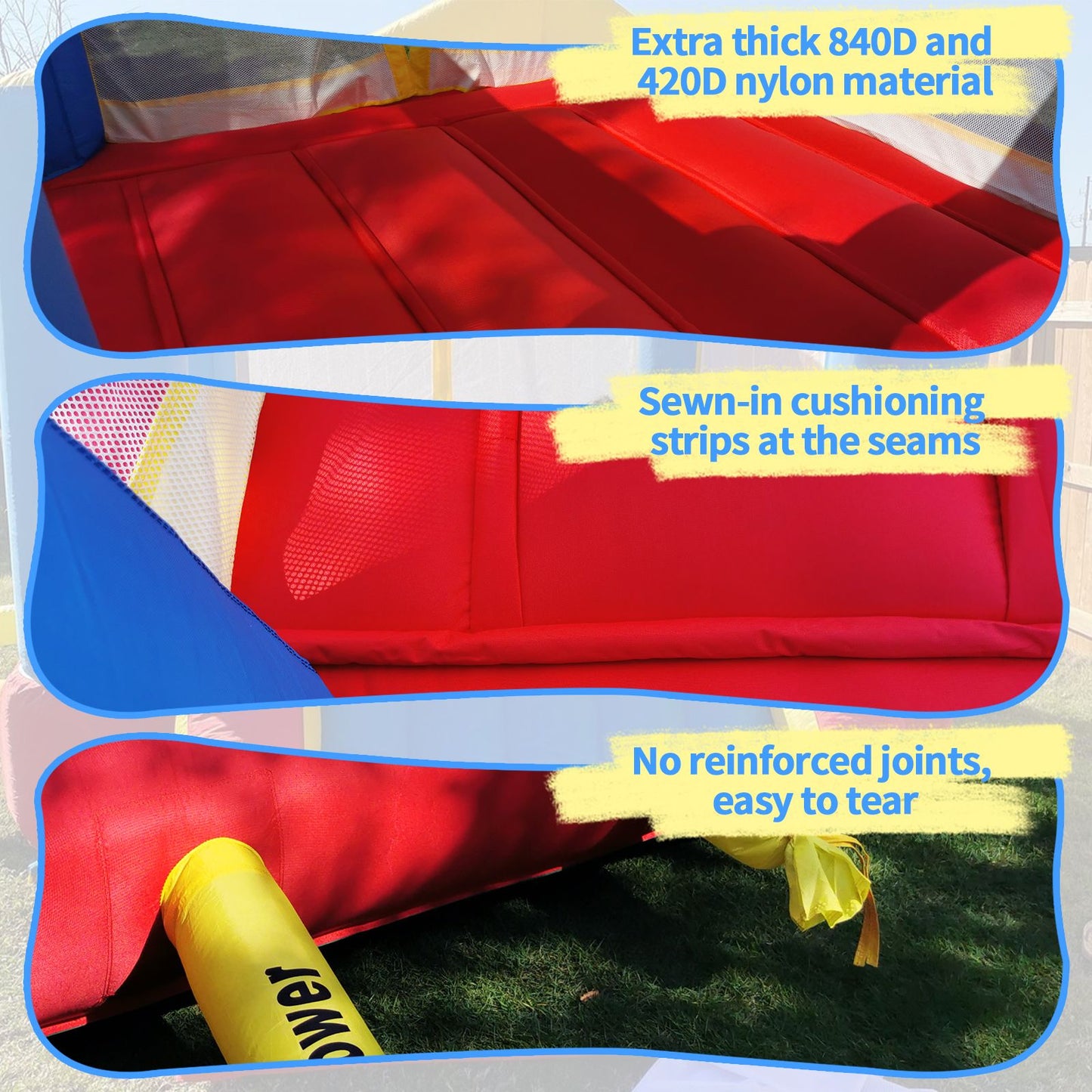 YARD Bounce House Inflatable Bounce House with Basketball Hoop Royal Bouncer for Kids, Outdoor Bouncy House, Durable Sea image 5