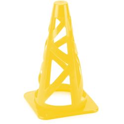 Yellow 9 inch high hat sport cones for agility training and field marking